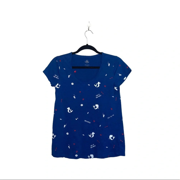 Disney The Little Mermaid Navy Blue Short Sleeve Graphic Tee Small Women’s - Picture 10 of 10